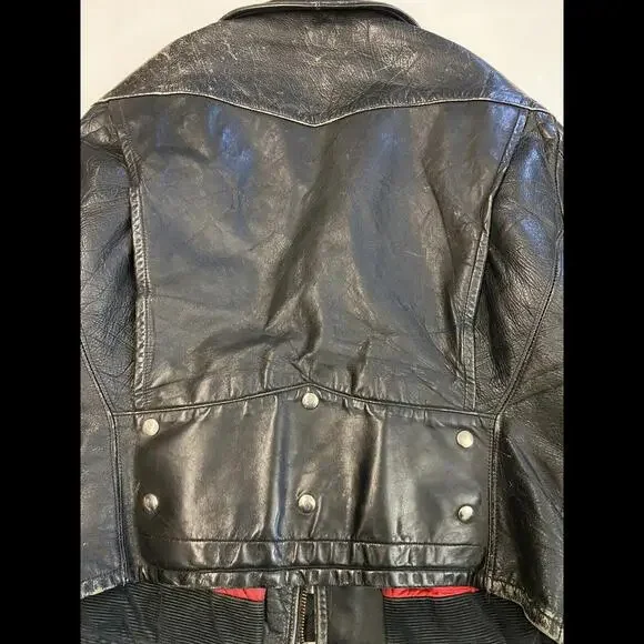 Mens OAKBROOK Vintage 1960s Steerhide Leather D-Pocket Motorcycle